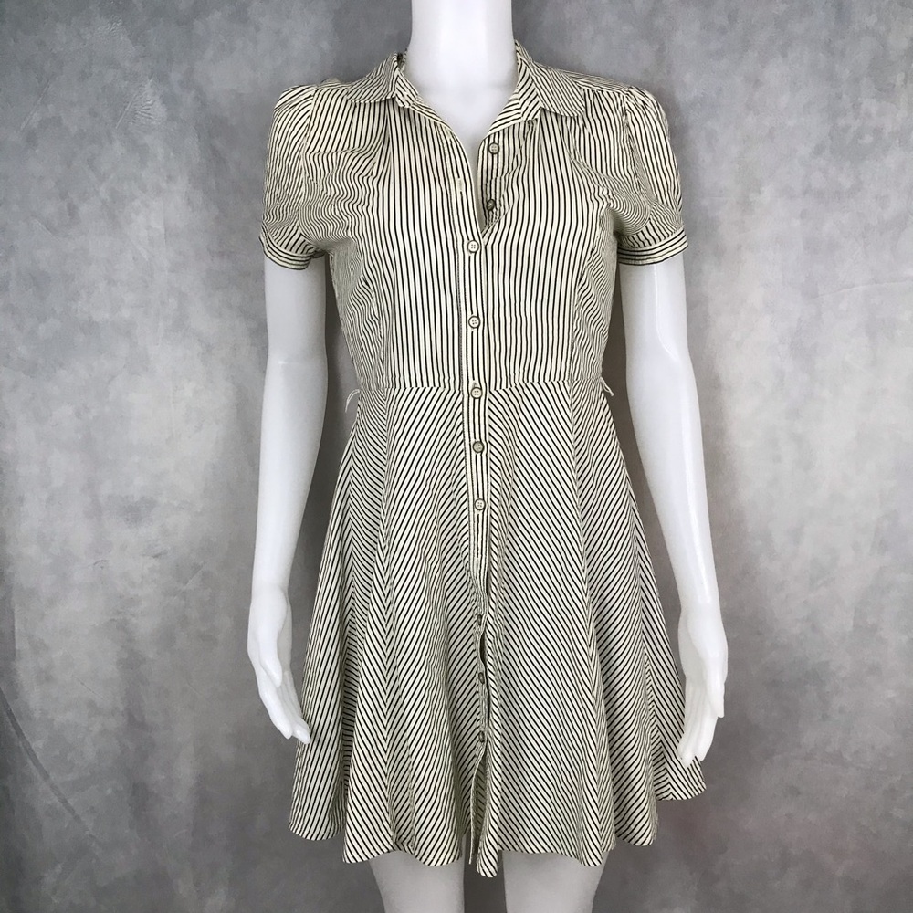 Forever 21 Fit and Flare Striped Dress wit…